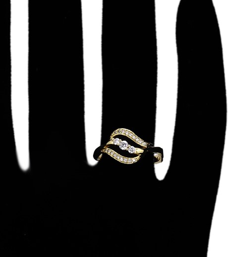 Set inel si cercei din aliaj de zinc, placat cu aur galben 14k